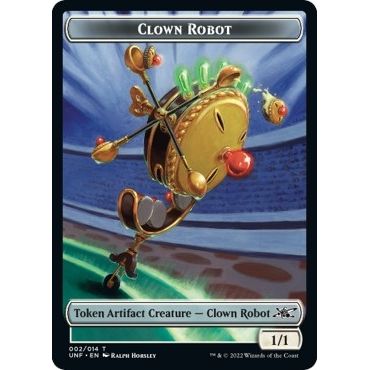 Image for Clown Robot (002) // Treasure (013) Double-sided Token (UNF) - Magic: The Gathering
