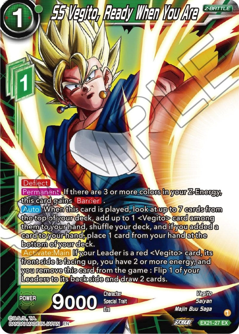 Image for SS Vegito, Ready When You Are (EX21-27) (DBS-BE21) - Dragon Ball Super: Masters