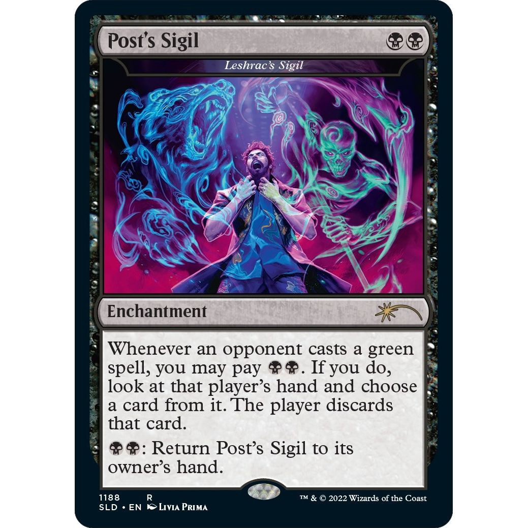 Image for Post's Sigil - Leshrac's Sigil (Post Malone) (1188) (SLD) - Magic: The Gathering