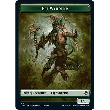 Image for Elf Warrior // Cat Beast Double-Sided Token (21 // 4) (SCD) - Magic: The Gathering