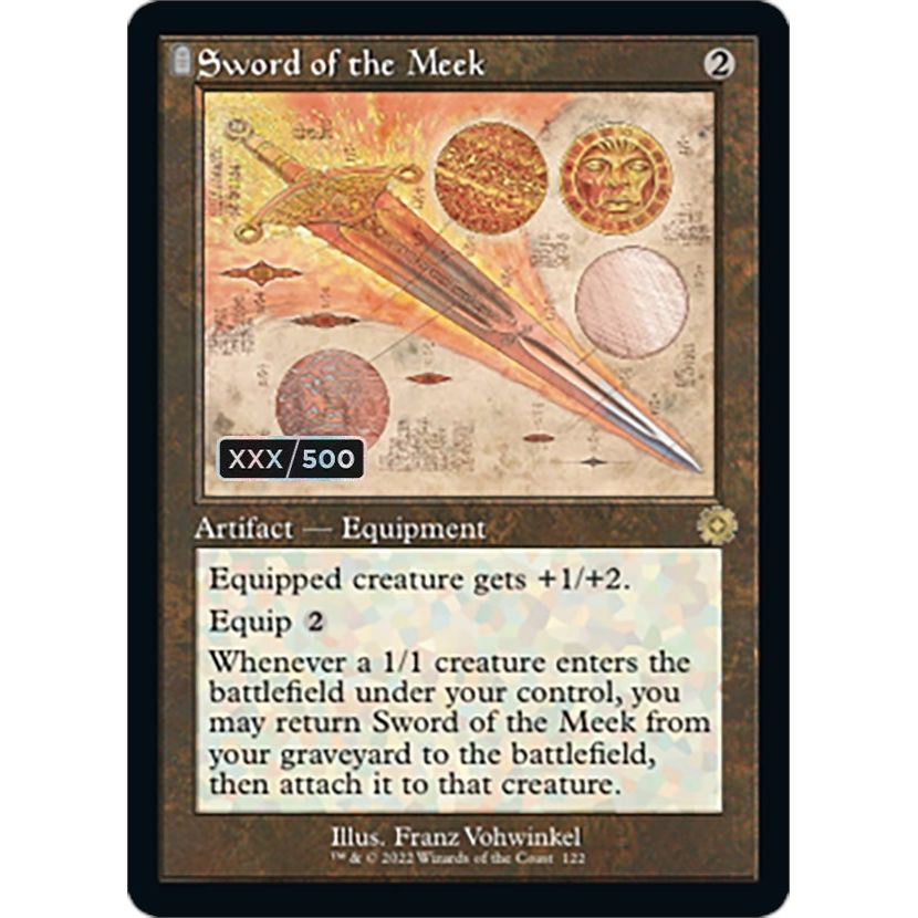 Image for Sword of the Meek (Schematic) (Serial Numbered) (122) (BRR) - Magic: The Gathering
