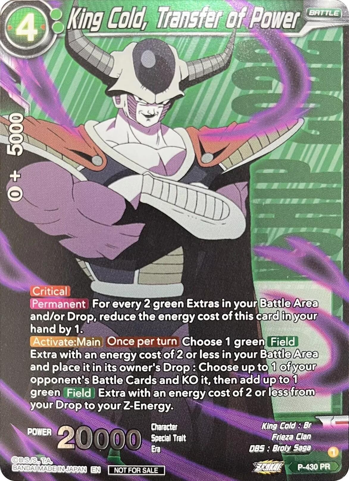 Image for King Cold, Transfer of Power (Championship Pack 2022 Vol.3) (P-430) (TPR) - Dragon Ball Super: Masters