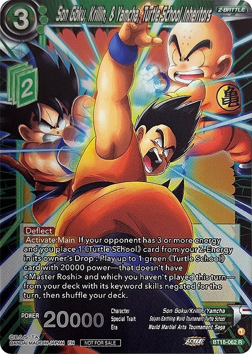 Image for Son Goku, Krillin, & Yamcha, Turtle School Inheritors (Zenkai Series Pack Vol.1) (BT18-062) (TPR) - Dragon Ball Super: Masters