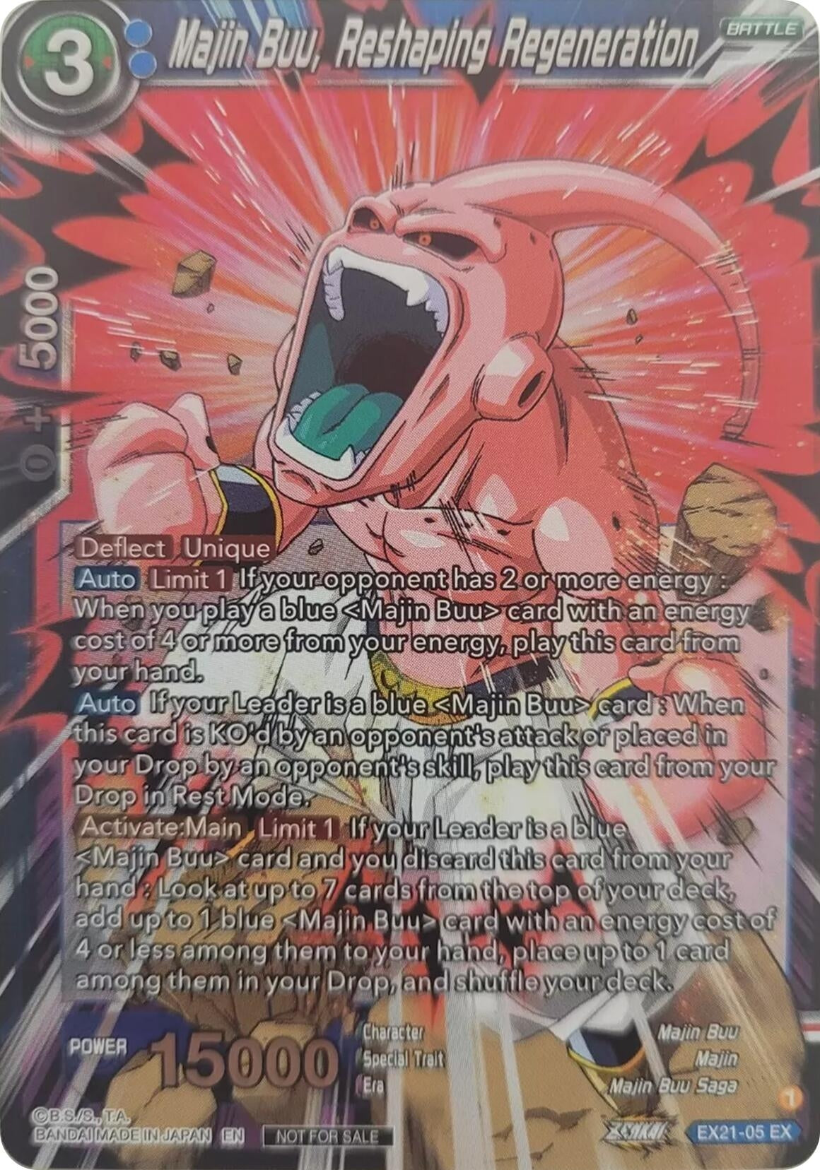 Image for Majin Buu, Reshaping Regeneration (Zenkai Series Pack Vol.1) (EX21-05) (TPR) - Dragon Ball Super: Masters