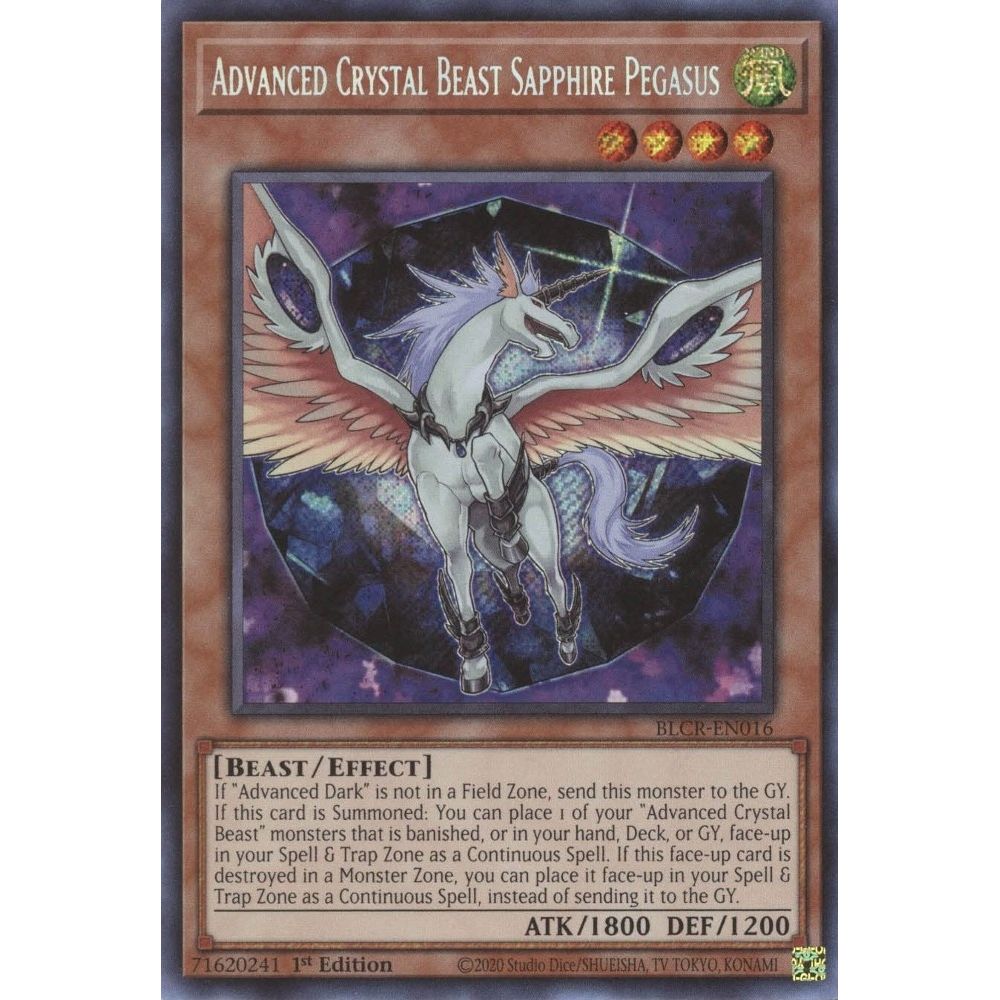 Image for Advanced Crystal Beast Sapphire Pegasus (BLCR-EN016) (BLCR) - YuGiOh