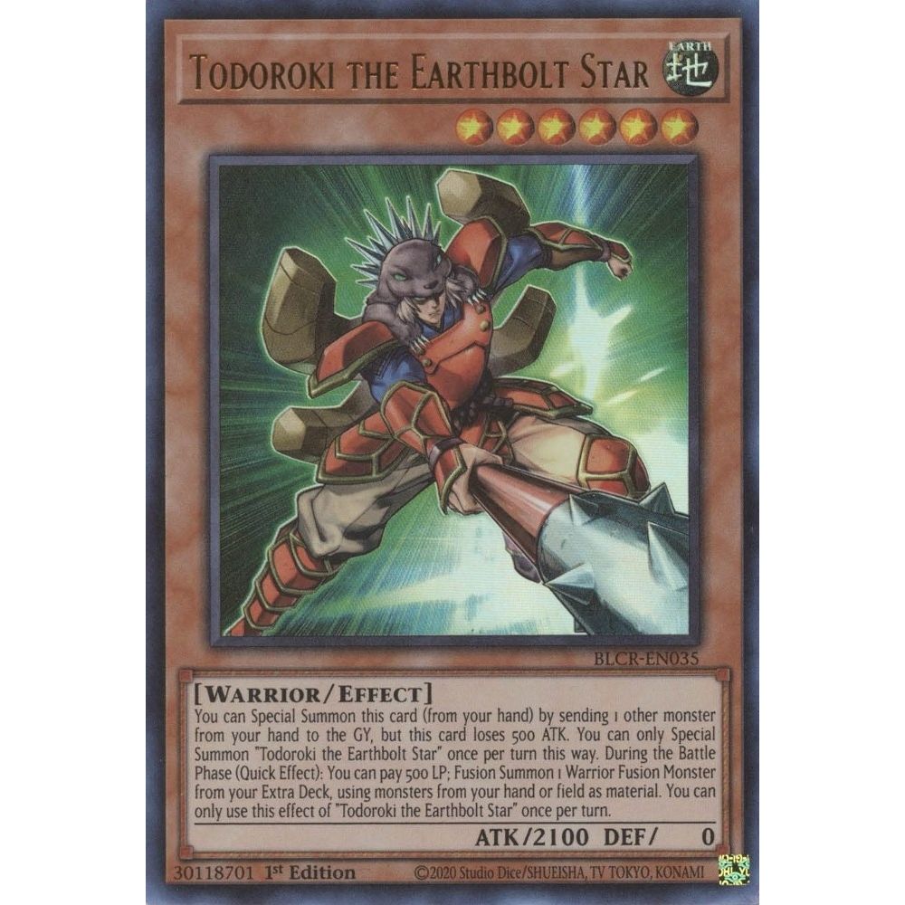 Image for Todoroki the Earthbolt Star (BLCR-EN035) (BLCR) - YuGiOh