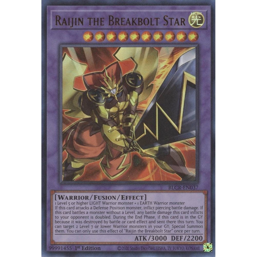 Image for Raijin the Breakbolt Star (BLCR-EN037) (BLCR) - YuGiOh