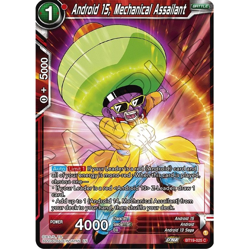 Image for Android 15, Mechanical Assailant (BT19-025) (DBS-B19) - Dragon Ball Super: Masters