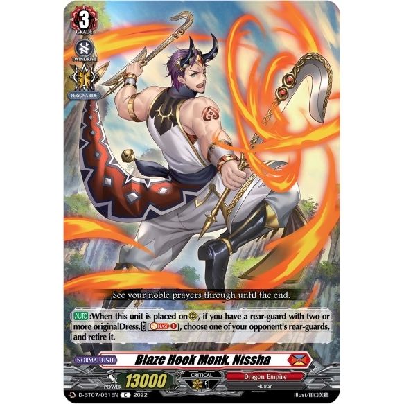 Image for Blaze Hook Monk, Nissha (D-BT07/051EN) (D-BT07) - Cardfight Vanguard