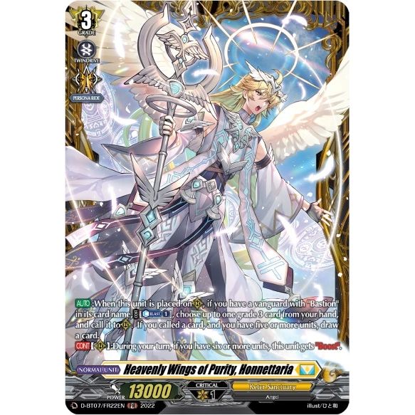 Image for Heavenly Wings of Purity, Honnettaria (FR) (D-BT07/FR22EN) (D-BT07) - Cardfight Vanguard
