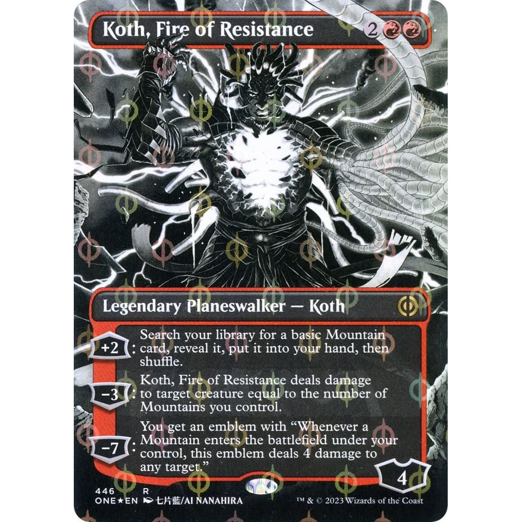 Image for Koth, Fire of Resistance (Borderless) (Step-and-Compleat Foil) (446) (ONE) - Magic: The Gathering