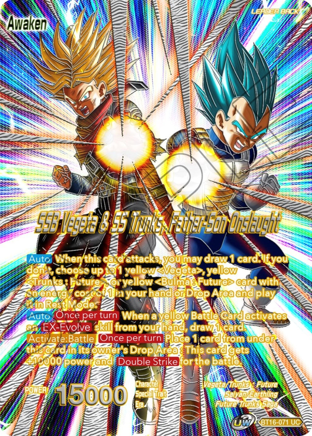 Image for Trunks // SSB Vegeta & SS Trunks, Father-Son Onslaught (BT16-071) (CSV3) - Dragon Ball Super: Masters