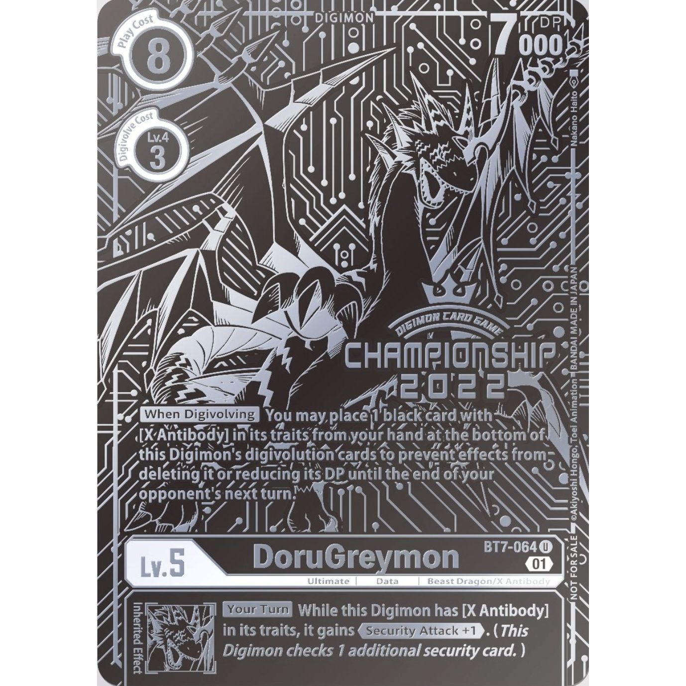 Image for DoruGreymon (2022 Championship Finals 2nd Place) (BT7-064 U) (BT07) - Digimon Card Game