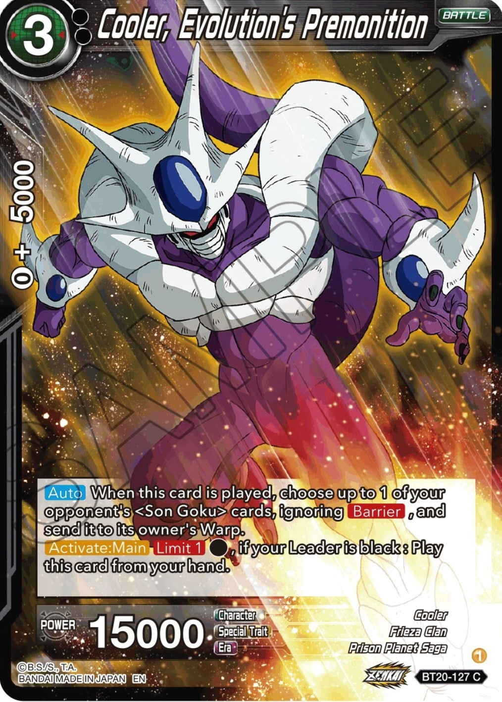 Image for Cooler, Evolution's Premonition (BT20-127) (DBS-B20) - Dragon Ball Super: Masters