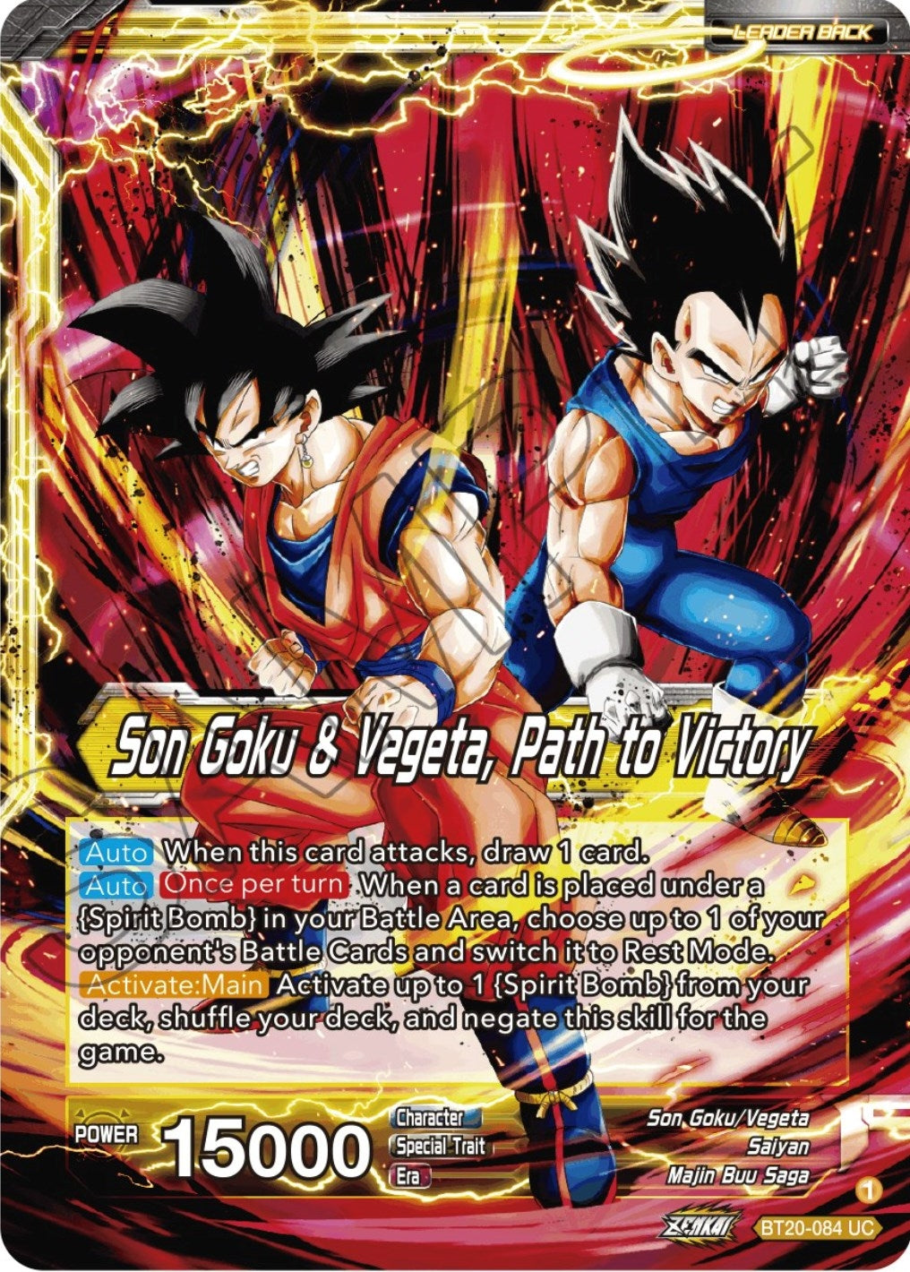 Image for SS Vegito // Son Goku & Vegeta, Path to Victory (BT20-084) (DBS-B20) - Dragon Ball Super: Masters