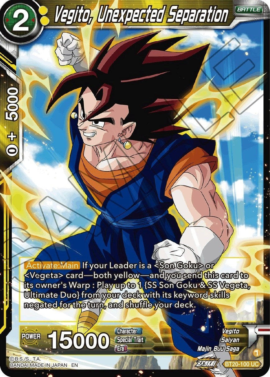 Image for Vegito, Unexpected Separation (BT20-100) (DBS-B20) - Dragon Ball Super: Masters