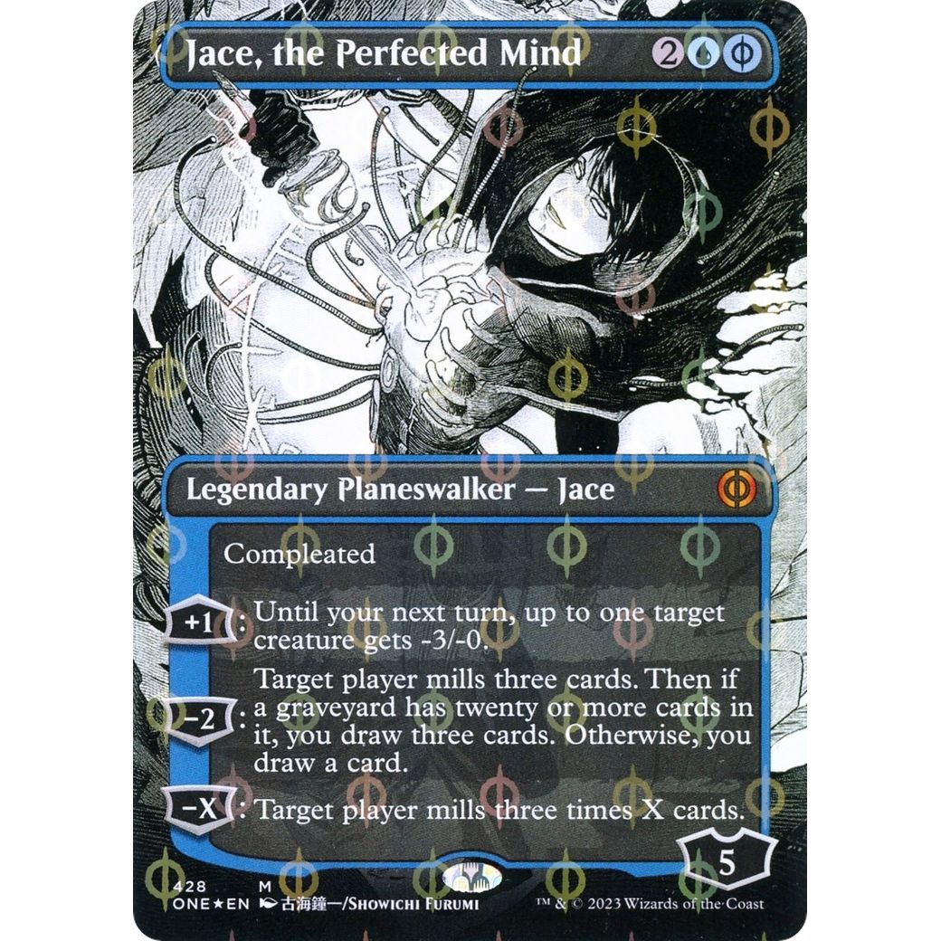 Image for Jace, the Perfected Mind (Borderless) (Step-and-Compleat Foil) (428) (ONE) - Magic: The Gathering