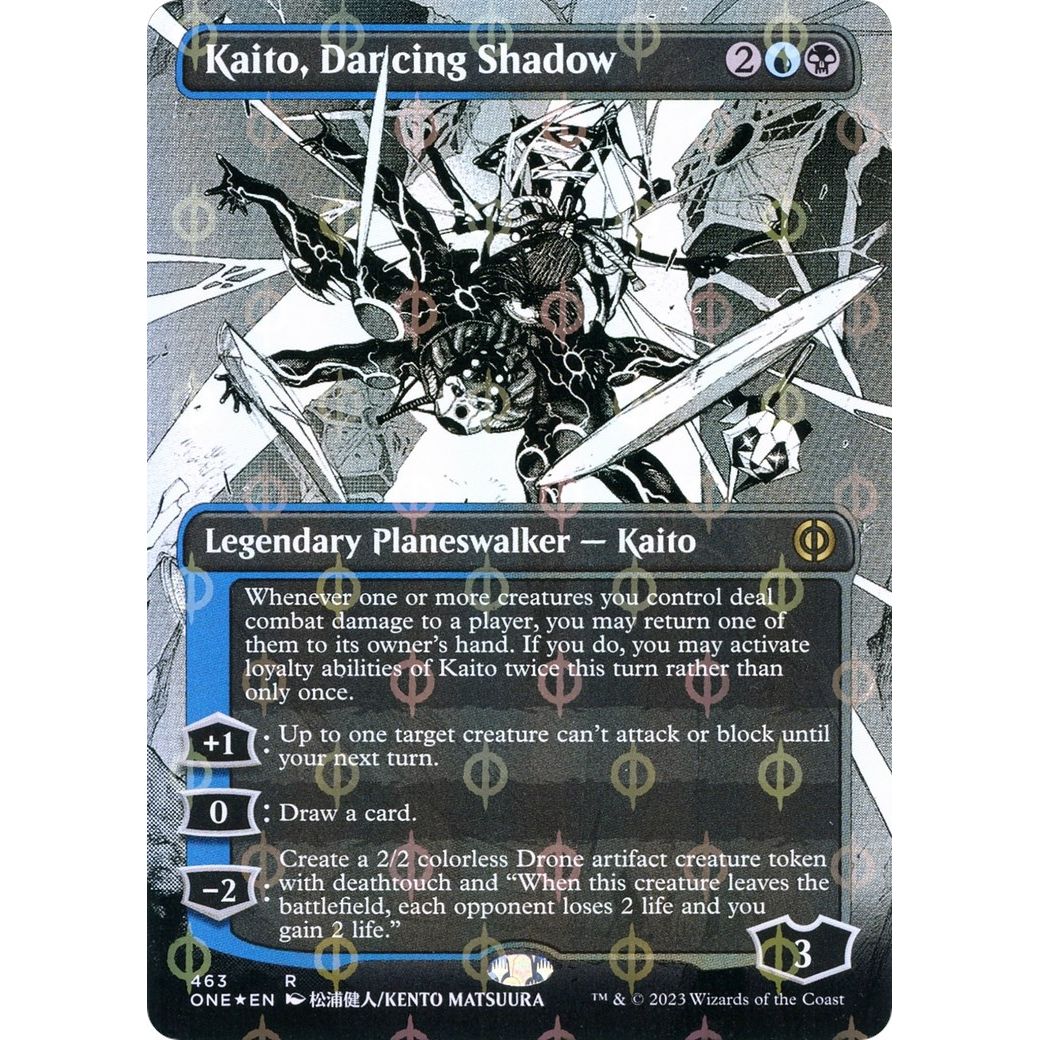 Image for Kaito, Dancing Shadow (Borderless) (Step-and-Compleat Foil) (463) (ONE) - Magic: The Gathering