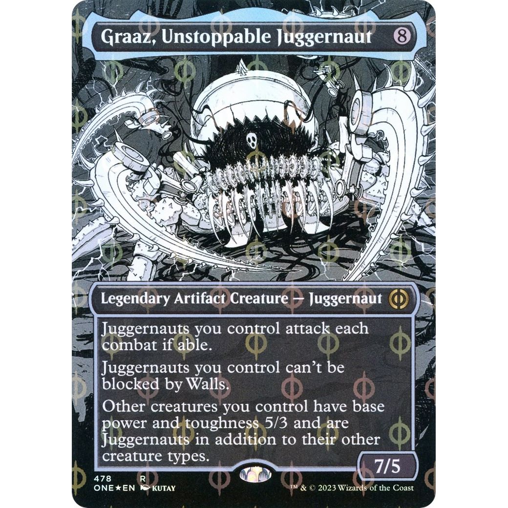 Image for Graaz, Unstoppable Juggernaut (Borderless) (Step-and-Compleat Foil) (478) (ONE) - Magic: The Gathering
