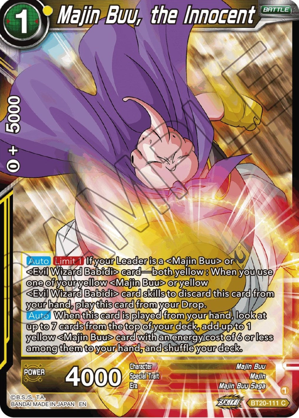 Image for Majin Buu, the Innocent (BT20-111) (DBS-B20) - Dragon Ball Super: Masters