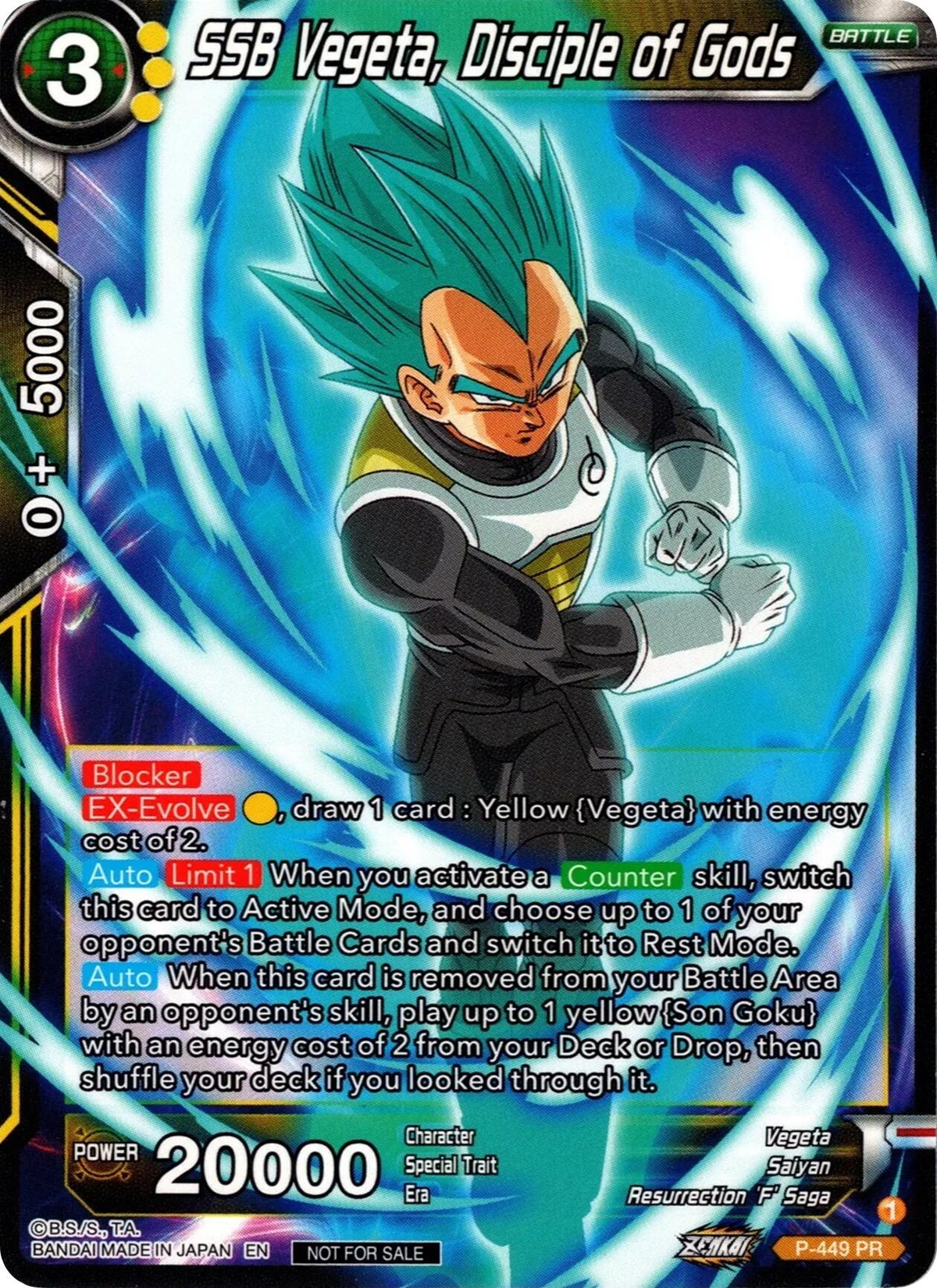 Image for SSB Vegeta, Disciple of Gods (Zenkai Series Tournament Pack Vol.2) (P-449) (TPR) - Dragon Ball Super: Masters