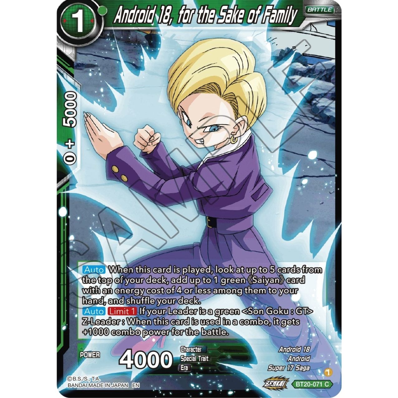 Image for Android 18, for the Sake of Family (BT20-071) (DBS-B20) - Dragon Ball Super: Masters