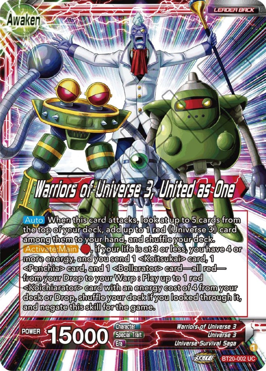 Image for Paparoni // Warriors of Universe 3, United as One (BT20-002) (DBS-B20) - Dragon Ball Super: Masters