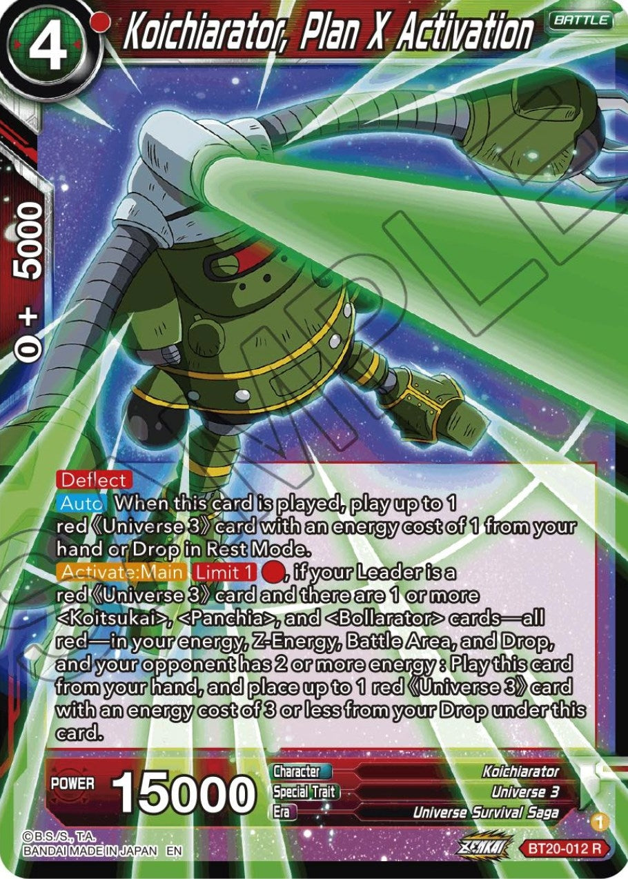 Image for Koichiarator, Plan X Activation (BT20-012) (DBS-B20) - Dragon Ball Super: Masters