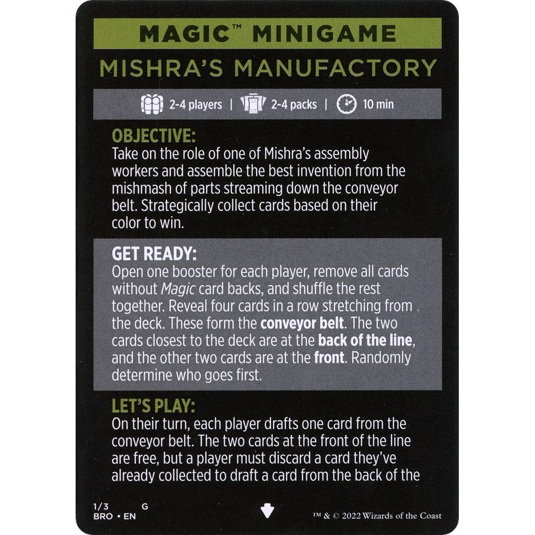 Image for Magic Minigame: Mishra's Manufactory (1) (BRO) - Magic: The Gathering