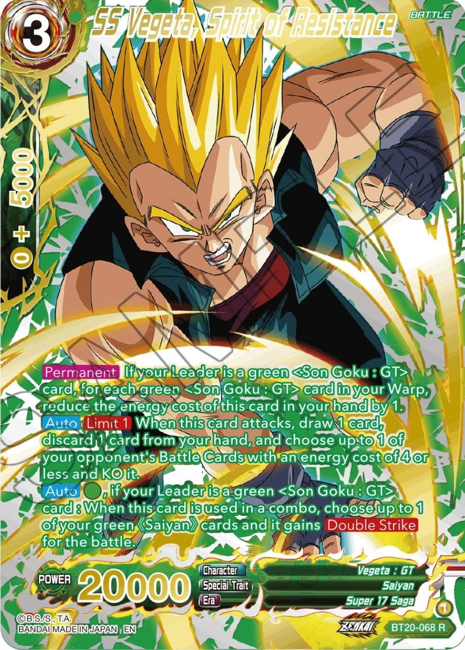 Image for SS Vegeta, Spirit of Resistance (Gold-Stamped) (BT20-068) (DBS-B20) - Dragon Ball Super: Masters