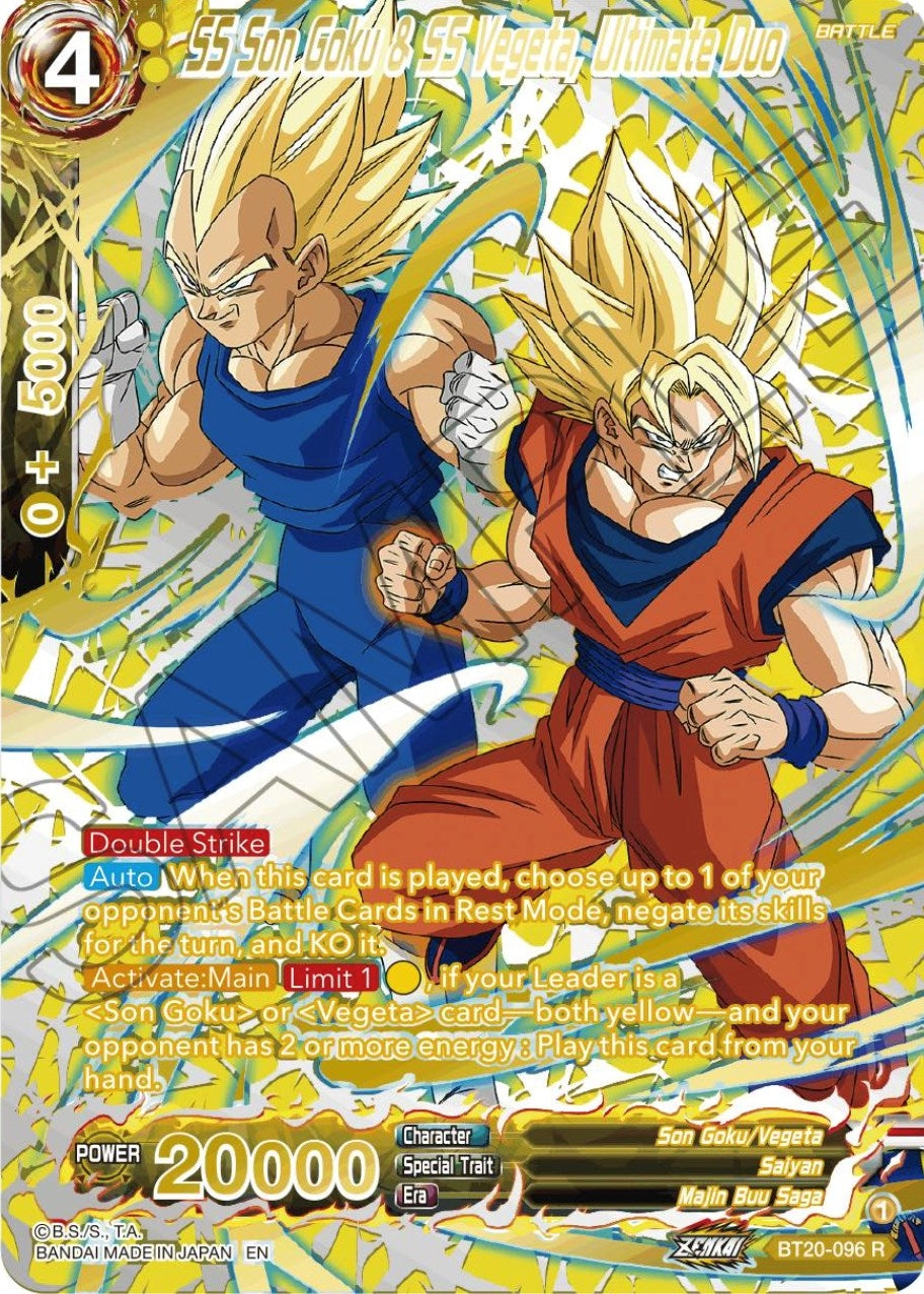 Image for SS Son Goku & SS Vegeta, Ultimate Duo (Gold-Stamped) (BT20-096) (DBS-B20) - Dragon Ball Super: Masters