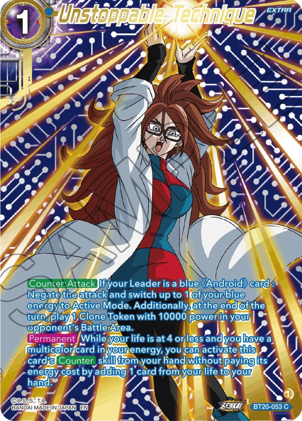 Image for Unstoppable Technique (Gold-Stamped) (BT20-053) (DBS-B20) - Dragon Ball Super: Masters