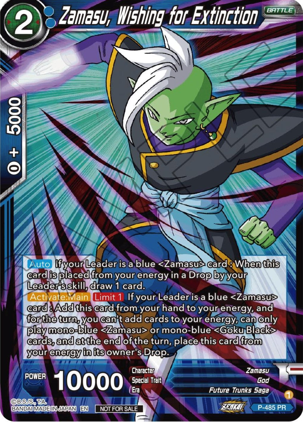 Image for Zamasu, Wishing for Extinction (Zenkai Series Tournament Pack Vol.3) (P-485) (TPR) - Dragon Ball Super: Masters