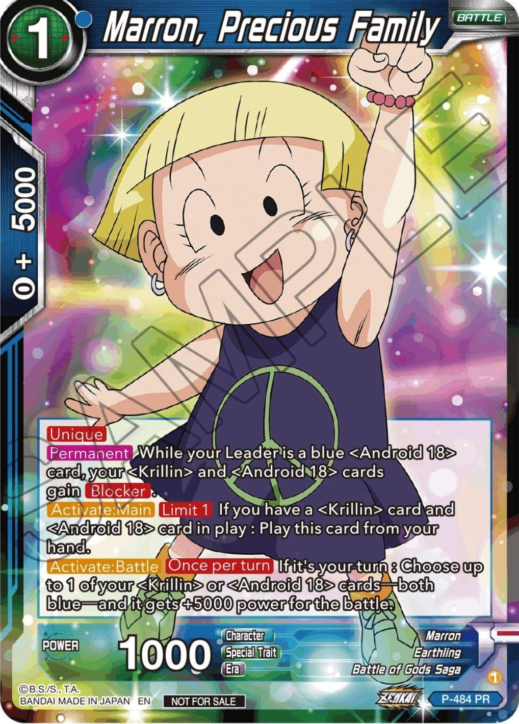 Image for Marron, Precious Family (Zenkai Series Tournament Pack Vol.3) (P-484) (TPR) - Dragon Ball Super: Masters