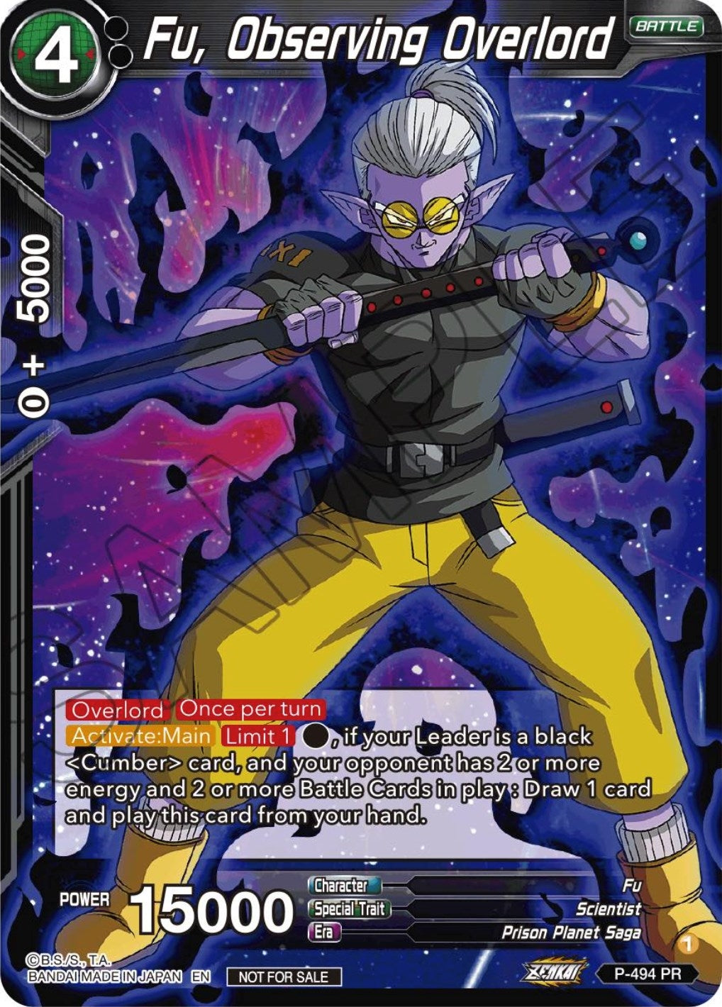 Image for Fu, Observing Overlord (Zenkai Series Tournament Pack Vol.3) (P-494) (TPR) - Dragon Ball Super: Masters