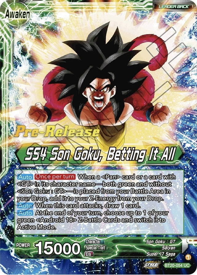 Image for Son Goku // SS4 Son Goku, Betting It All (BT20-054) (DBS-B20PRE) - Dragon Ball Super: Masters