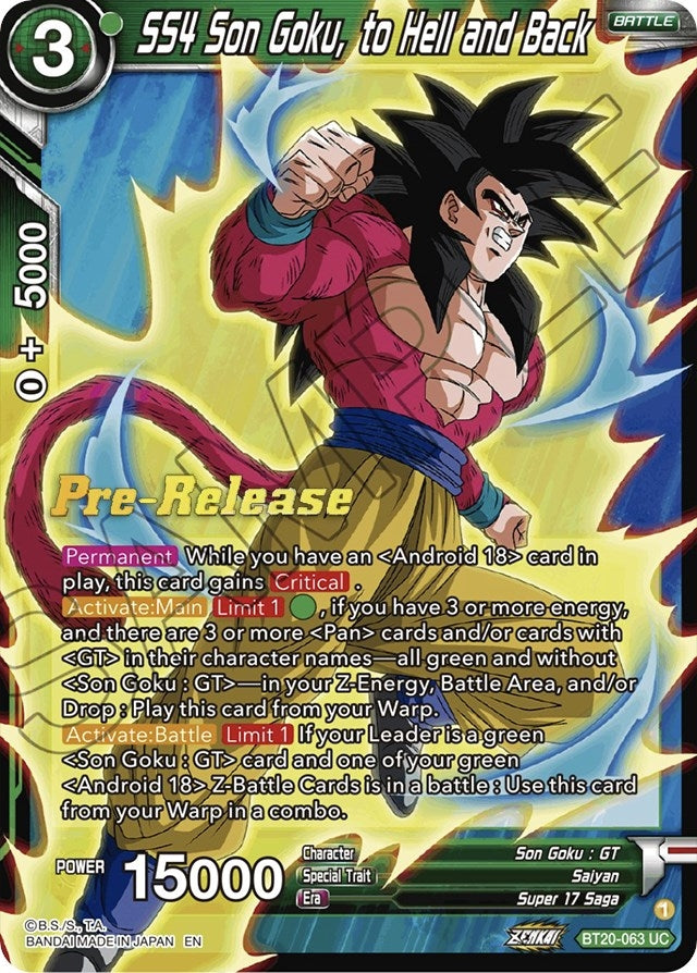 Image for SS4 Son Goku, to Hell and Back (BT20-063) (DBS-B20PRE) - Dragon Ball Super: Masters