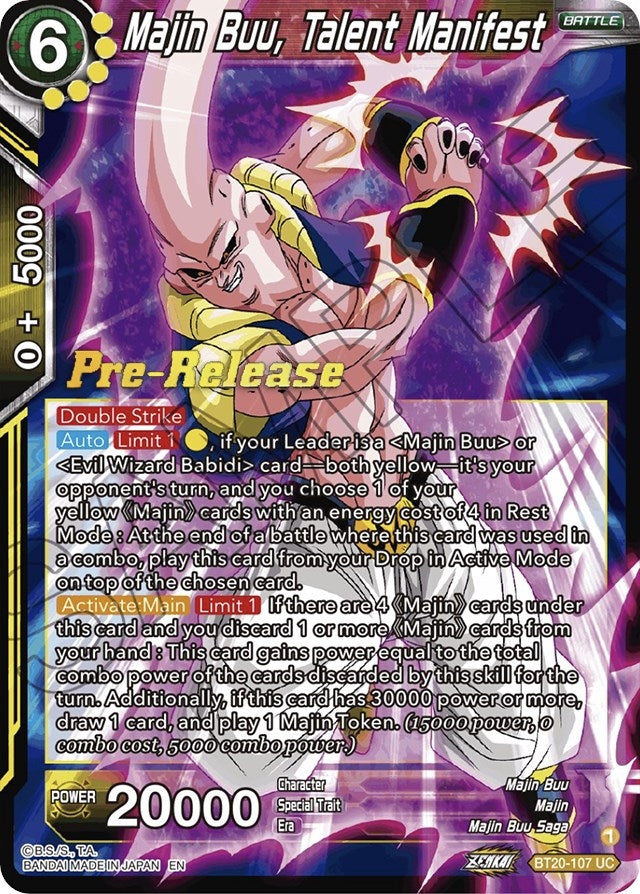 Image for Majin Buu, Talent Manifest (BT20-107) (DBS-B20PRE) - Dragon Ball Super: Masters