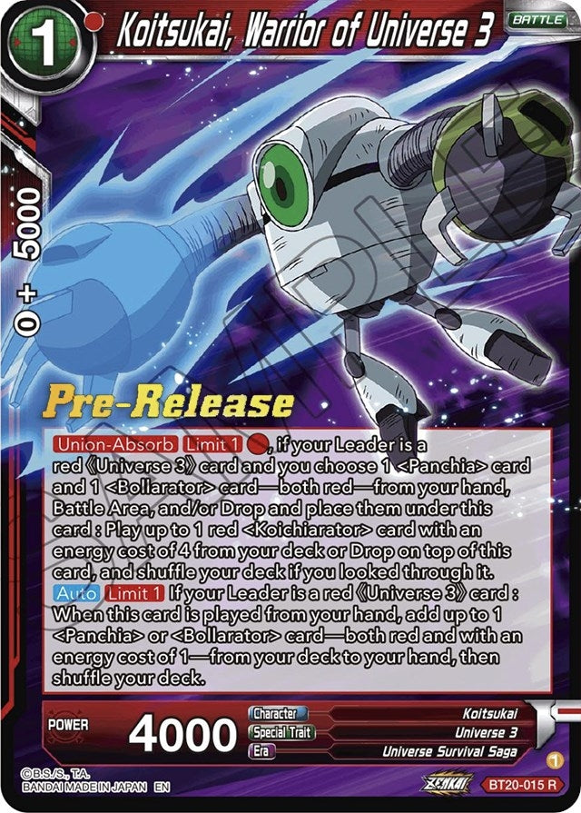 Image for Koitsukai, Warrior of Universe 3 (BT20-015) (DBS-B20PRE) - Dragon Ball Super: Masters