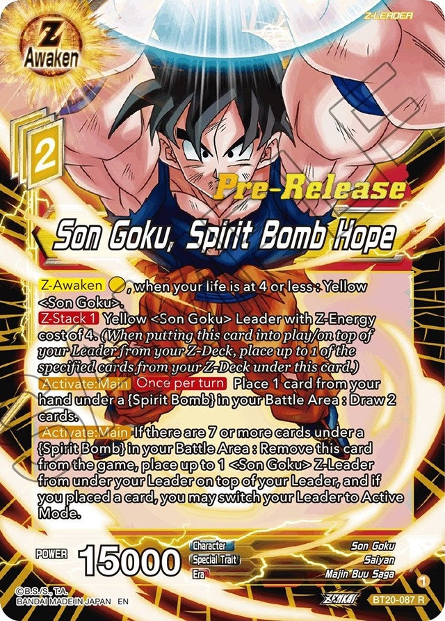 Image for Son Goku, Spirit Bomb Hope (BT20-087) (DBS-B20PRE) - Dragon Ball Super: Masters