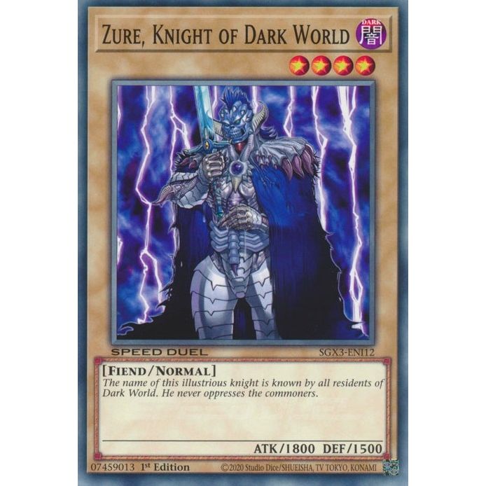 Image for Zure, Knight of Dark World (SGX3-ENI12) (SGX3) - YuGiOh