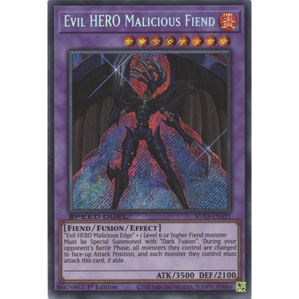 Image for Evil HERO Malicious Fiend (Secret Rare) (SGX3-ENA21) (SGX3) - YuGiOh