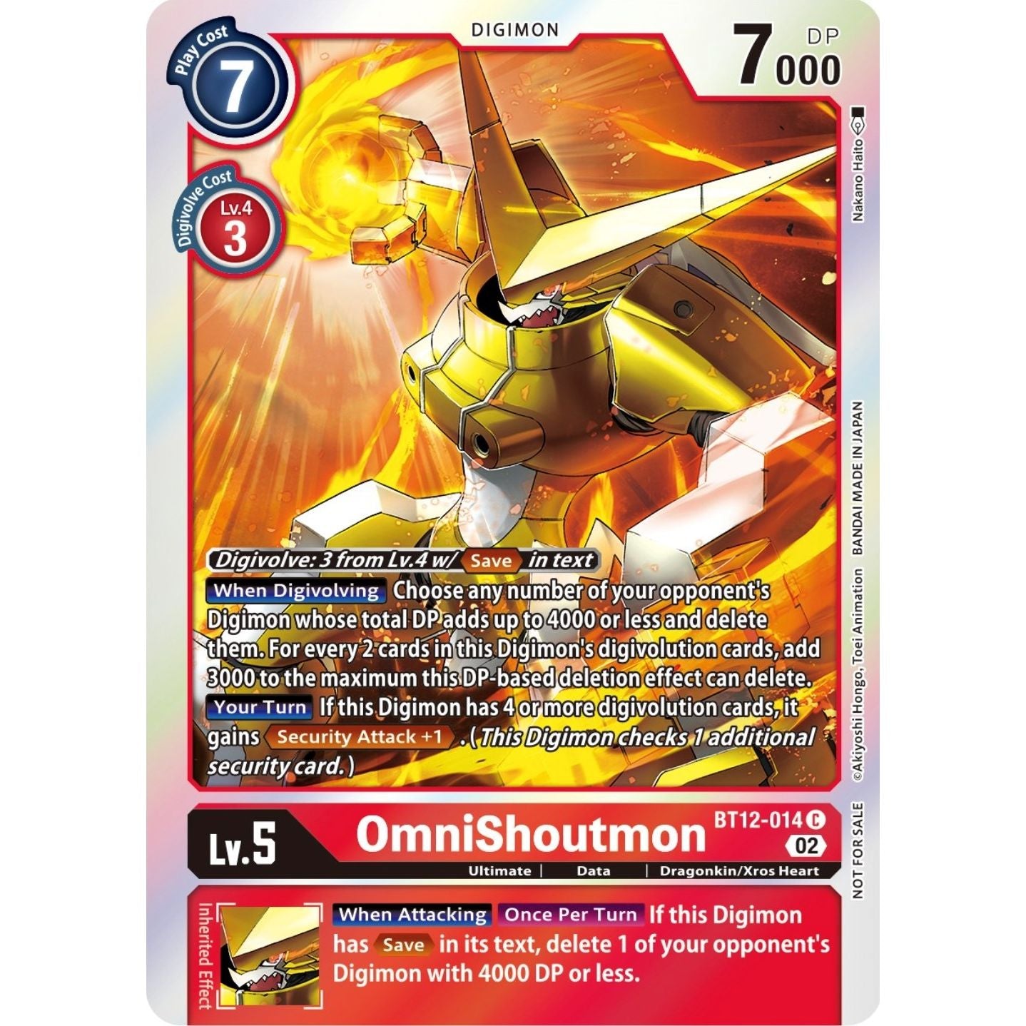 Image for OmniShoutmon (Box Topper) (BT12-014 C) (BT12) - Digimon Card Game