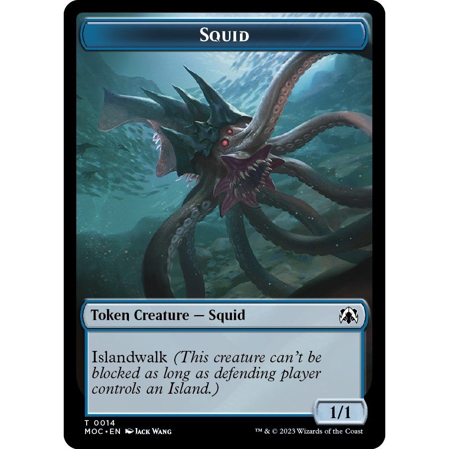 Image for Squid // Human Double-sided Token (14 // 26) (MOC) - Magic: The Gathering