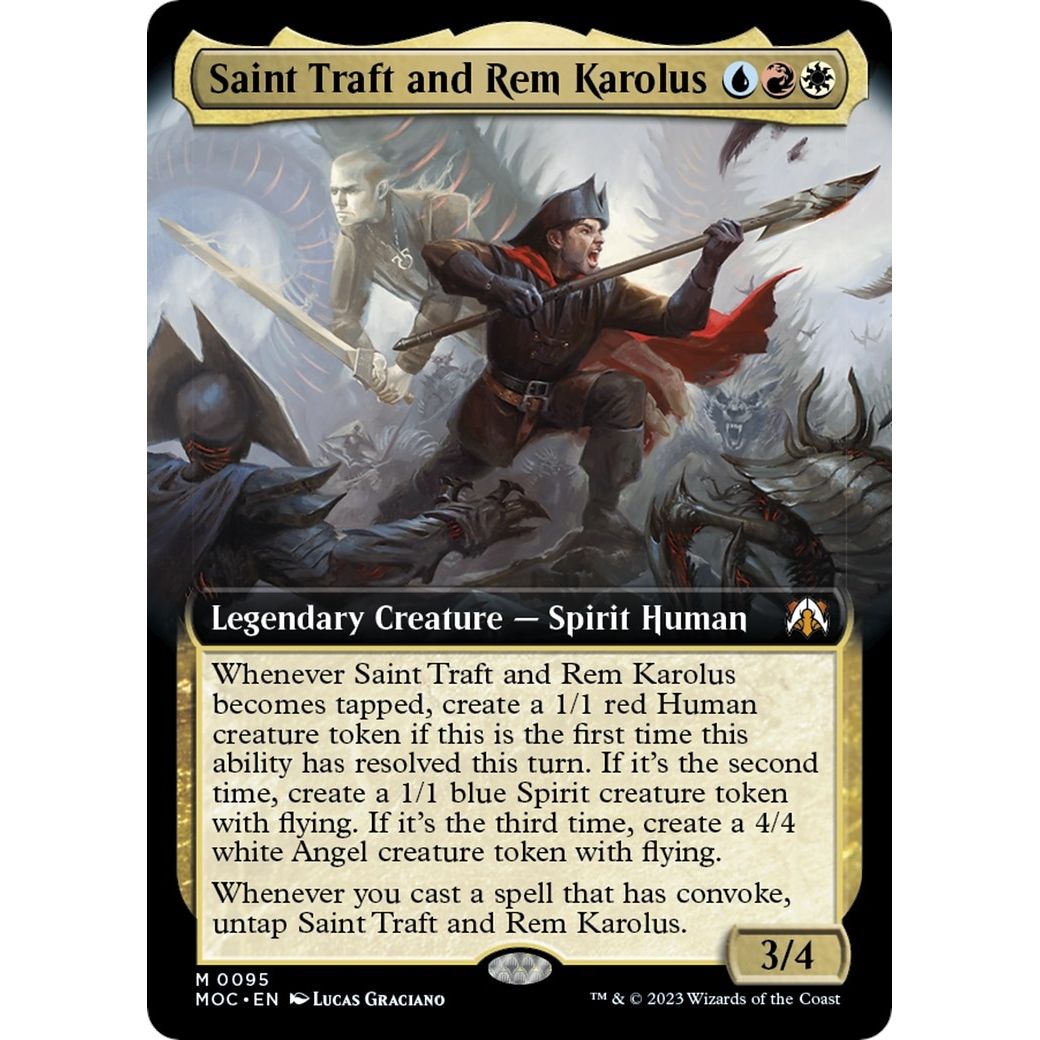 Image for Saint Traft and Rem Karolus (Extended Art) (95) (MOC) - Magic: The Gathering