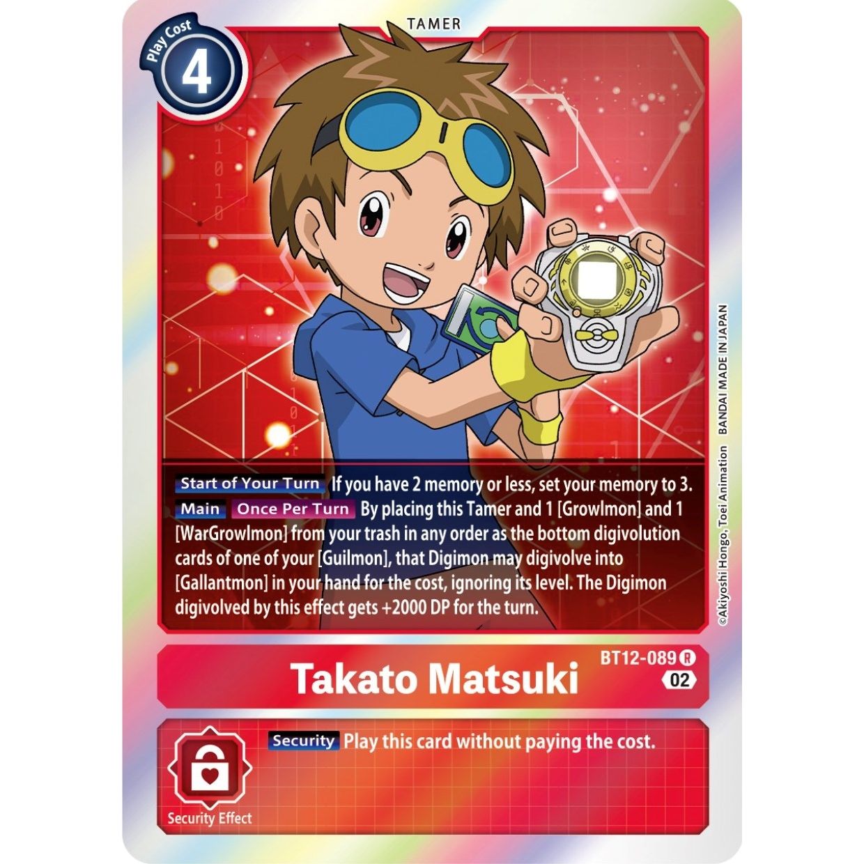 Image for Takato Matsuki (BT12-089 R) (BT12) - Digimon Card Game