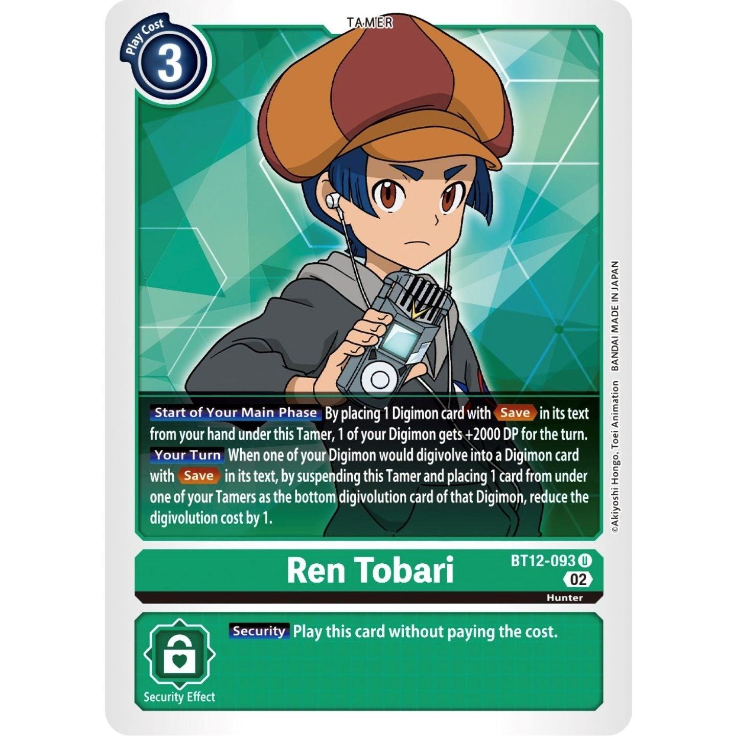 Image for Ren Tobari (BT12-093 U) (BT12) - Digimon Card Game