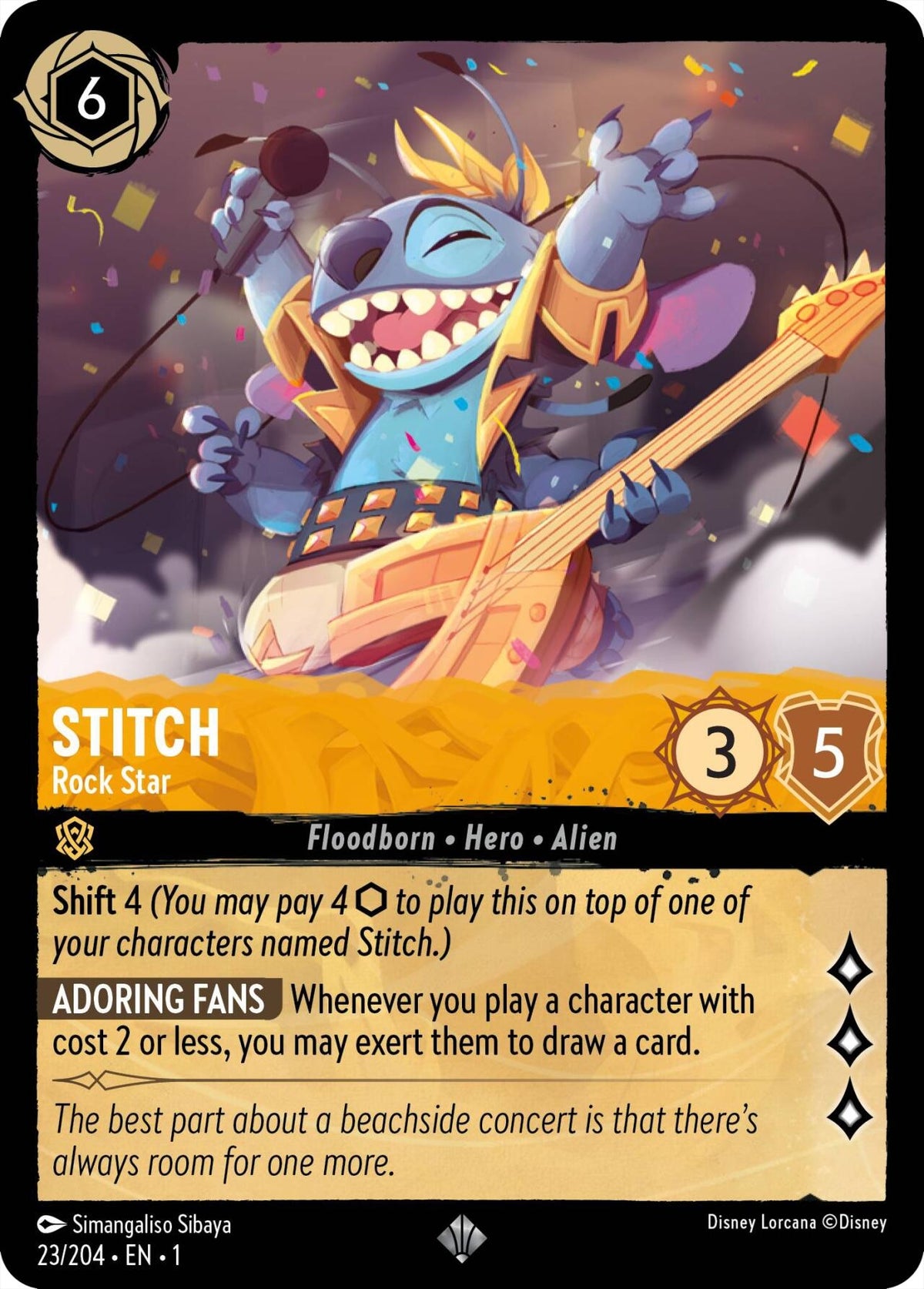 Image for Stitch - Rock Star (23/204) (1) - Disney Lorcana