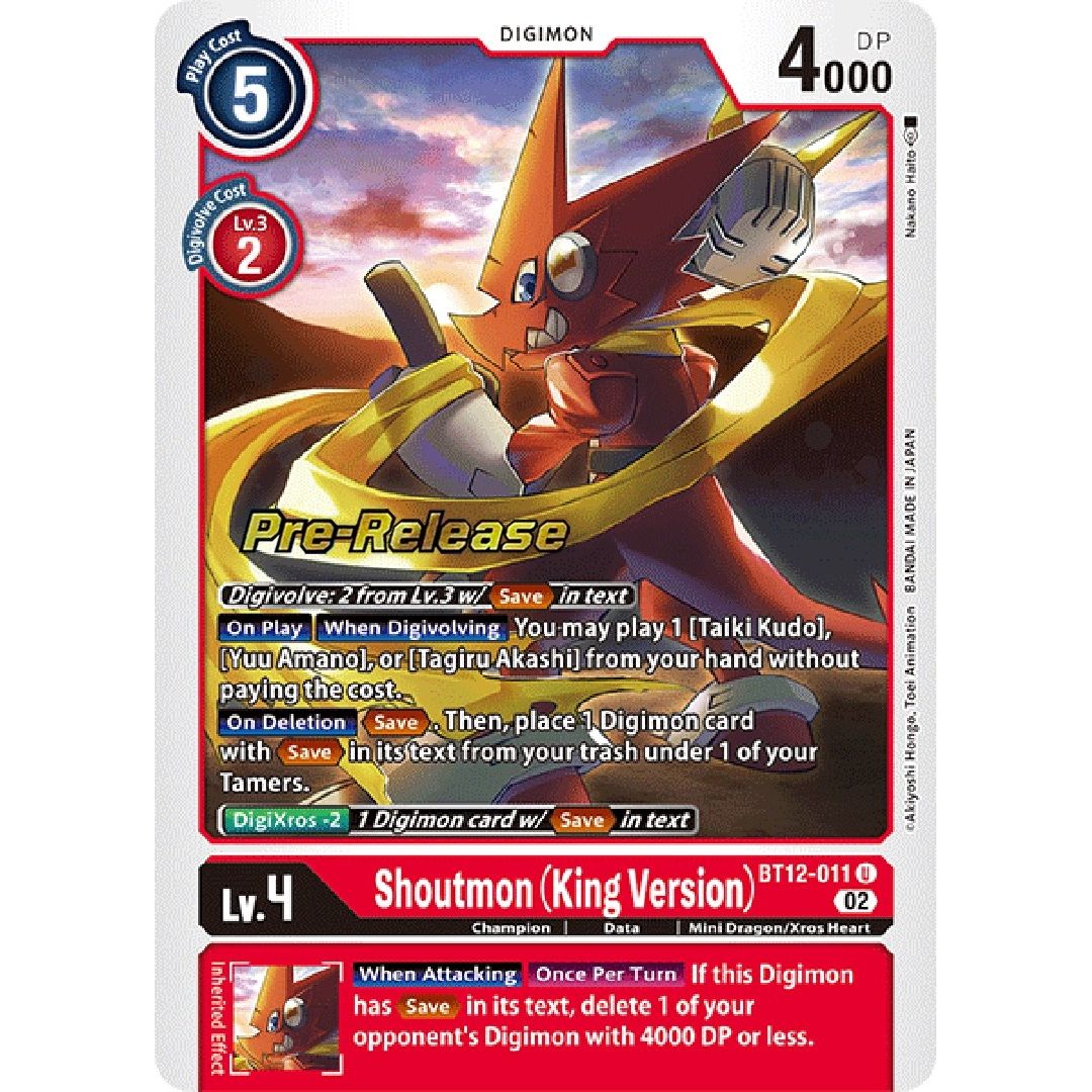 Image for Shoutmon (King Version) (BT12-011 U) (BT12_PR) - Digimon Card Game