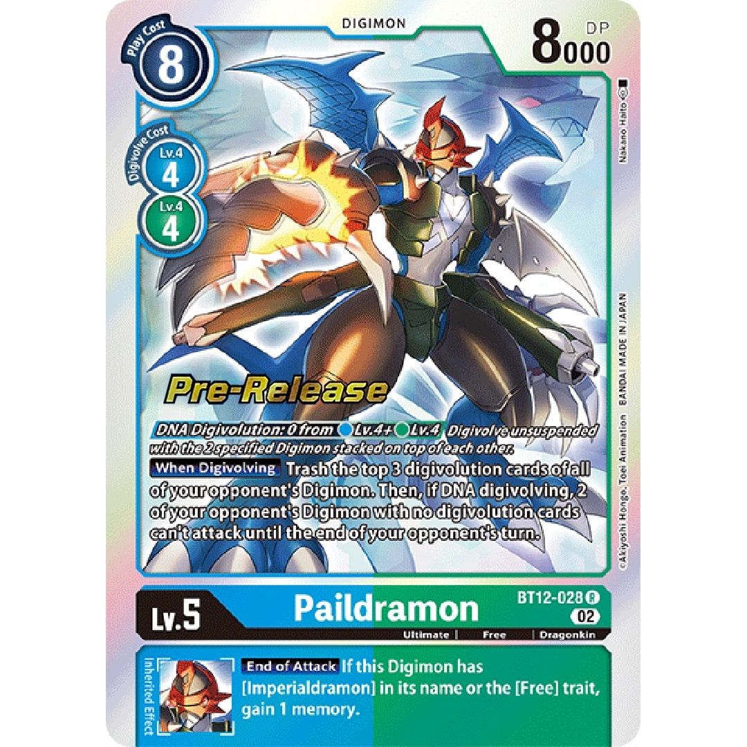 Image for Paildramon (BT12-028 R) (BT12_PR) - Digimon Card Game